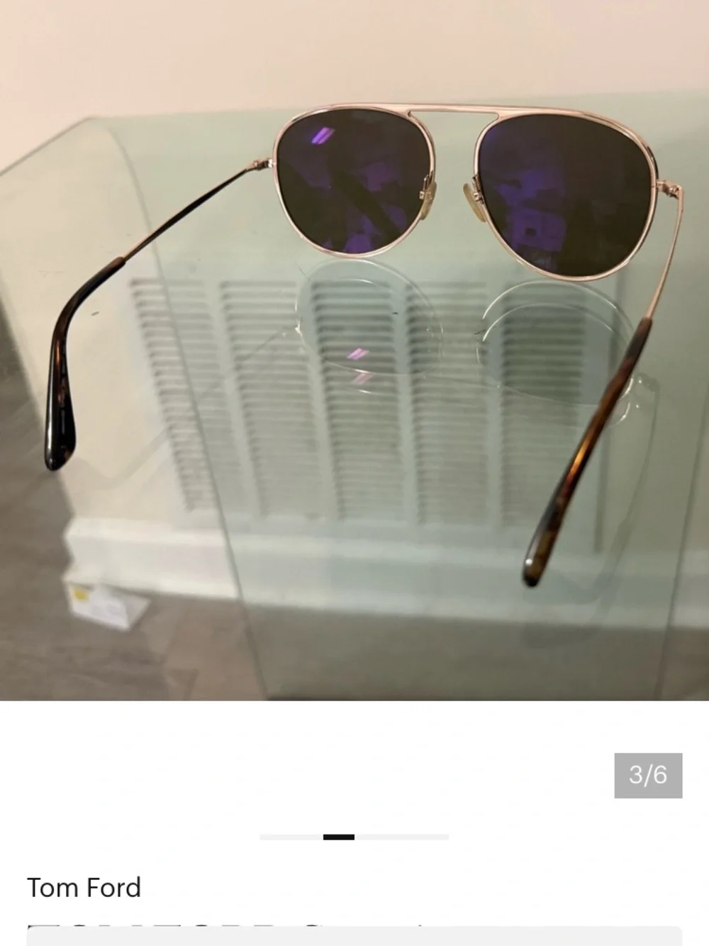 Tom Ford Gold Frame Aviator Sunglasses with Green Lenses